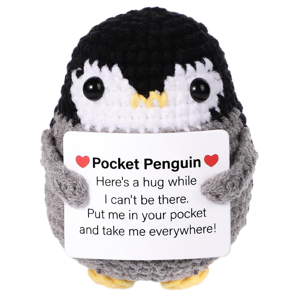 Home Textiles Europe - 手作りポジティブエネルギーペンギン人形カード付き家の装飾ニットペンギン人形飾り部屋の装飾クリスマスパーティーギフト
