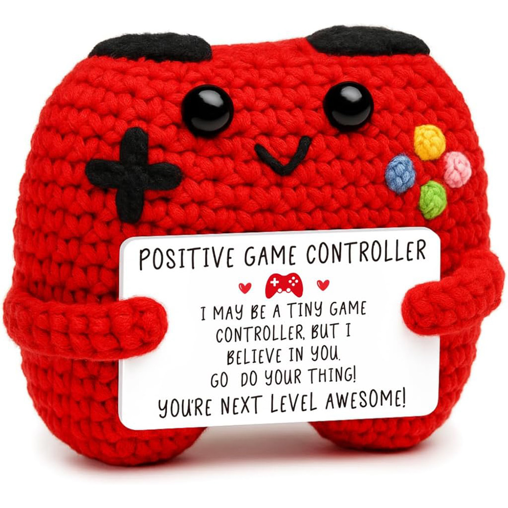 Home Textiles Europe - 面白い感情的なサポートポジティブかぎ針編みゲームコントローラー人形クリスマスホームデコレーション手作りニットゲームコントローラーオーナメント