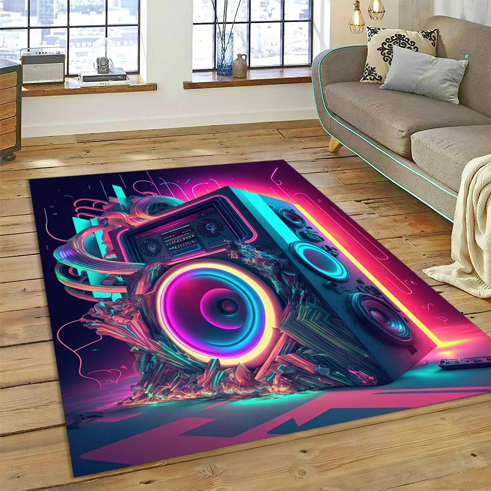 Home Textiles Notes - カラフルな音符音楽スコア漫画カーペットラグホームリビングルームベッドルームソファドアマット装飾、キッズエリアラグノンスリップマット