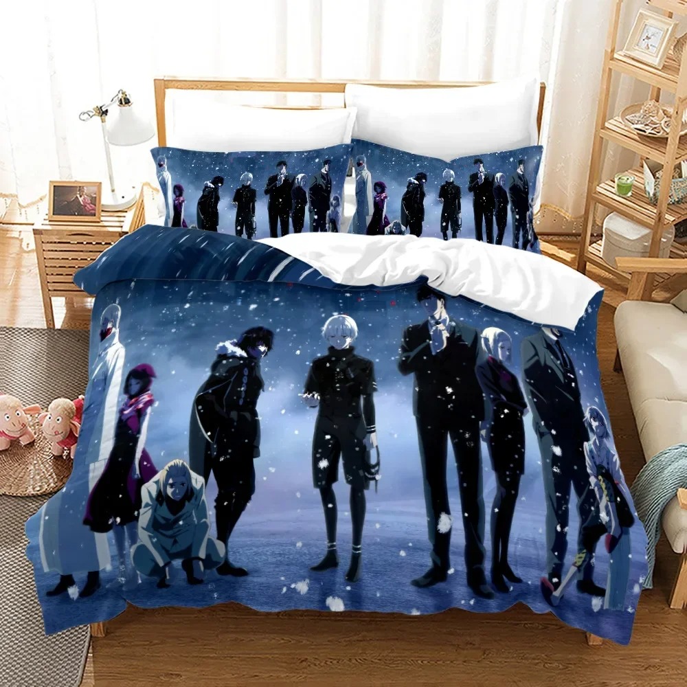 Bed Sheet Microfiber - 東京グールカネキケン布団カバーセット漫画寝具セットシート子供部屋ベッドシート枕カバー