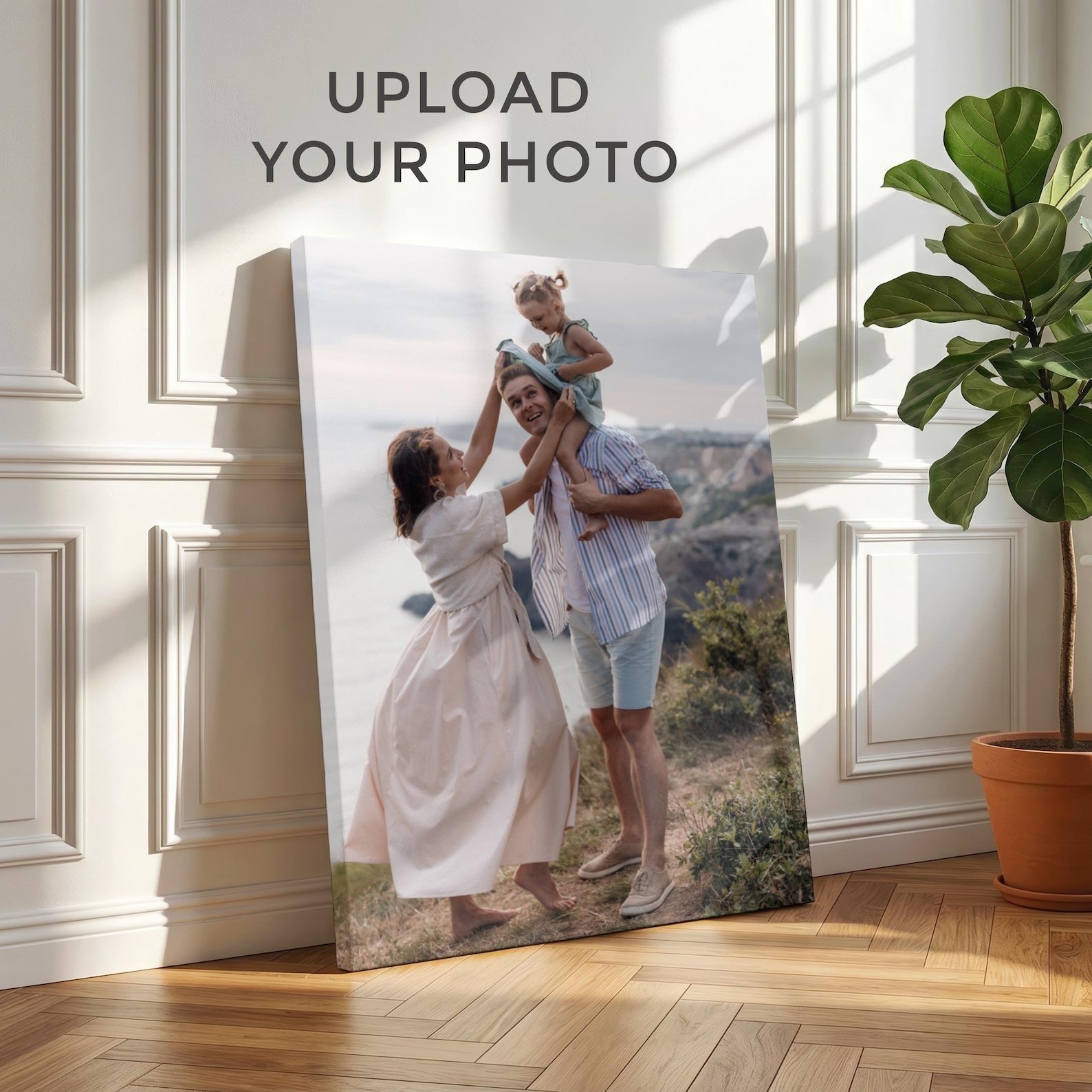 Home Textile - パーソナライズされた写真キャンバス、カスタムファミリーウォールアート、大型写真キャンバス、結婚祝い、写真からキャンバスへのプリント、家の装飾ウォールアート