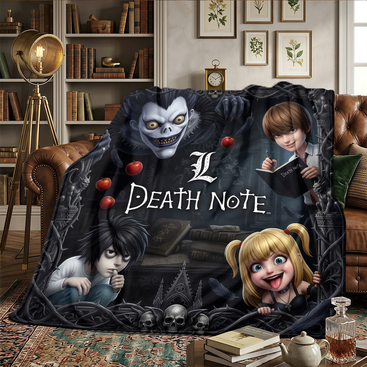 Home Textiles Notes - デスノート柄ホームブランケット 軽量で持ち運び可能 ソファ用 ホームデコレーション 暖かさと快適さ 誕生日プレゼント
