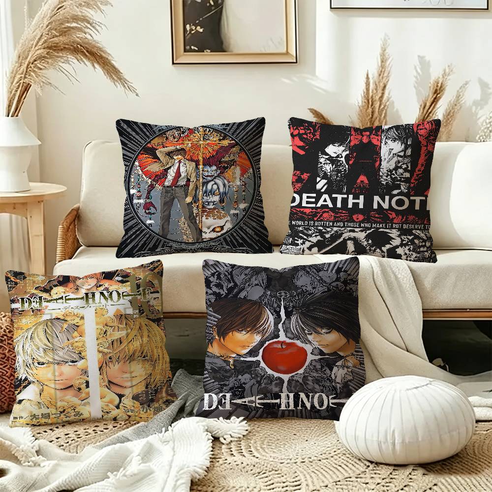 Home Textiles Notes - アニメ D-デスノート クッションカバー インチサイズ ファームハウス装飾 ホームスローピローカバー