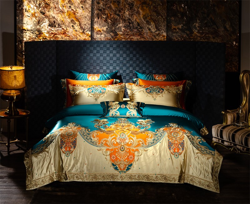 Luxury Home Textiles Usa - 金色の刺繍が施された掛け布団カバーセット,掛け布団カバー,寝具,掛け布団,ベッドカバー,枕カバー,4 6 10個