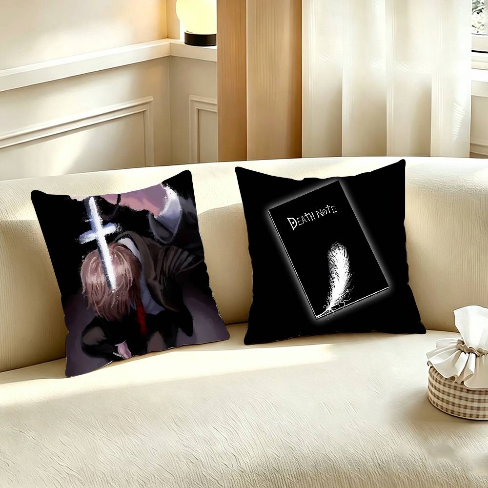 Home Textiles Notes - D-DEATH NOTE枕カバー、部屋のソファクッションカバー、家庭の寝室の装飾や保護に適しています。