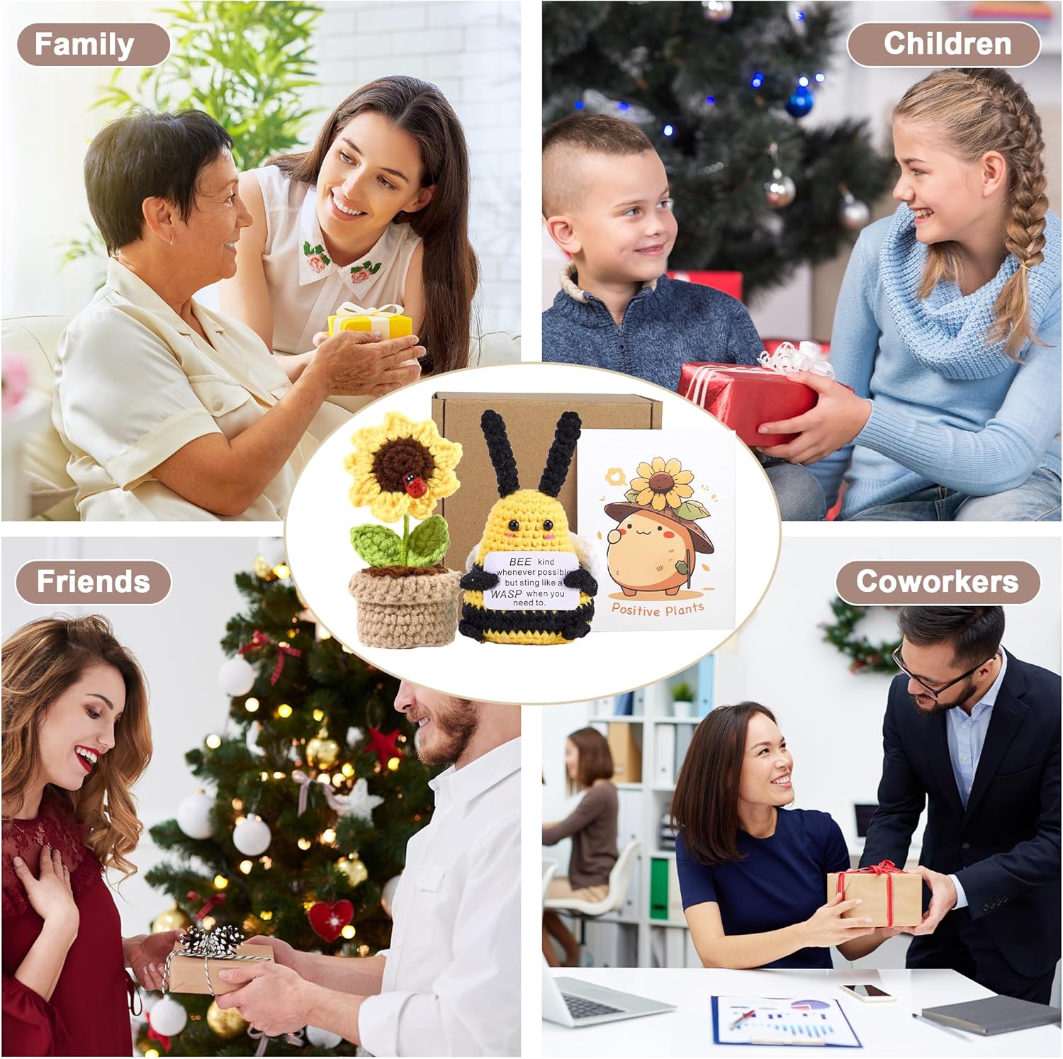 カードとひまわりの鍋が付いた蜂の人形,クリスマスプレゼント, - Home Textiles Europe のレビューと価格