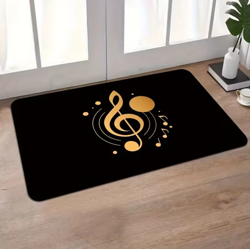 高級音符柄マット 音楽愛好家向け 室内玄関 リビング ピアノ - Home Textiles Notes のレビューと価格