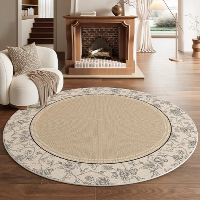 中世風リビングルーム用ラウンドカーペット、寝室用装飾ラグ、ラ - Luxury Home Textiles Usa のレビューと価格