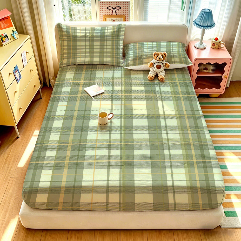 90G 3点寝具セット 1枚のフィットシーツ+2枚の枕カバー - Bed Sheet Microfiber のレビューと価格