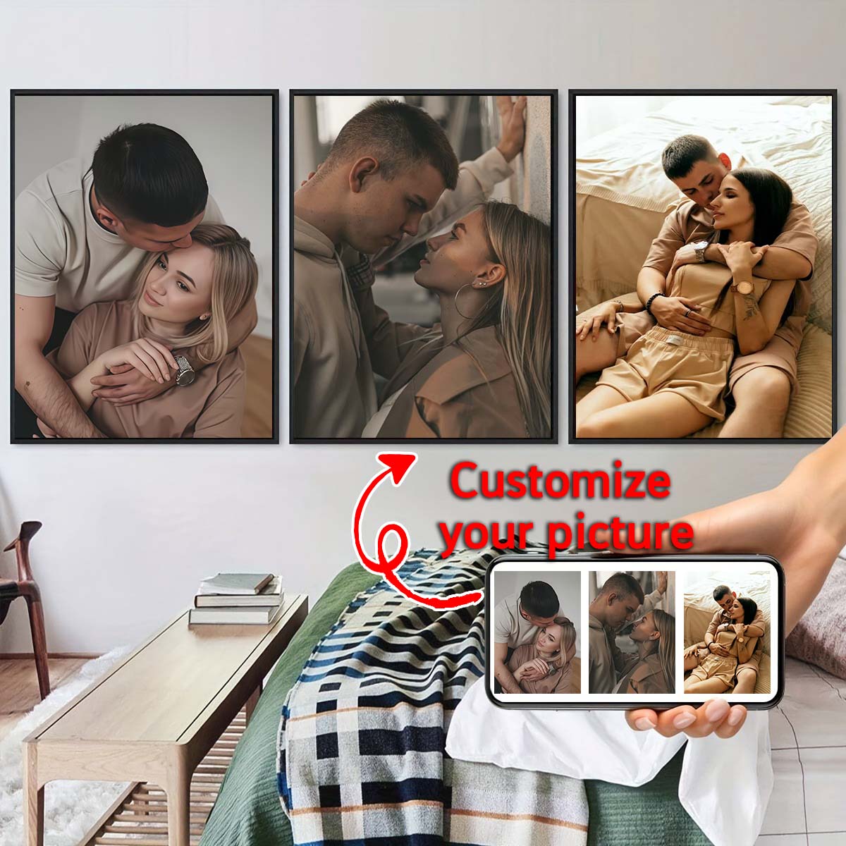 トリプティク - 2Dカスタム写真木製フレーム油絵またはフレ - Home Textile のレビューと価格