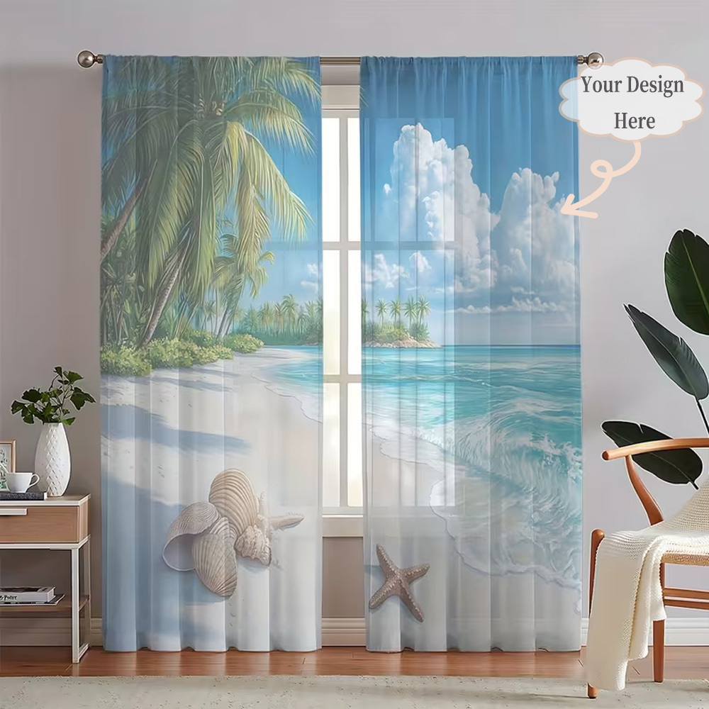 カスタム2Dフラット2枚組シアーカーテン、お好みのデザイン/ - Home Textile のレビューと価格