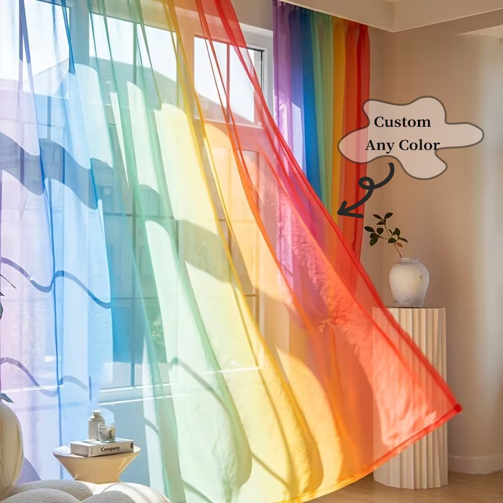 カスタム2Dフラット2枚組シアーカーテン、お好みのデザイン/ - Home Textile のレビューと価格