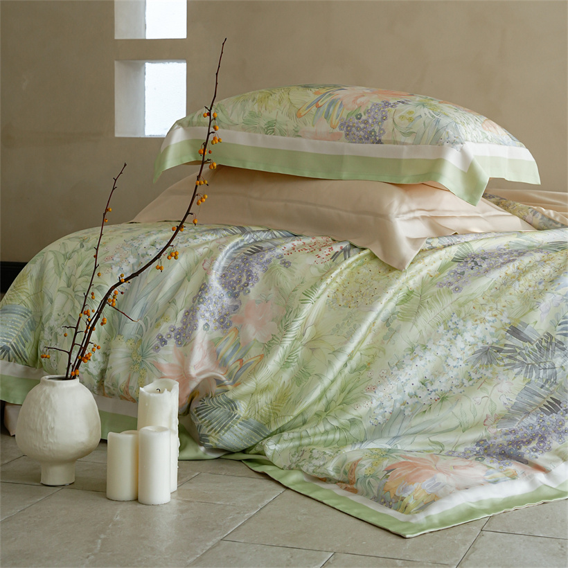 高級 100% 桑シルク寝具セット 4 個花柄プリント布団カ - Silk Sheet Set のレビューと価格