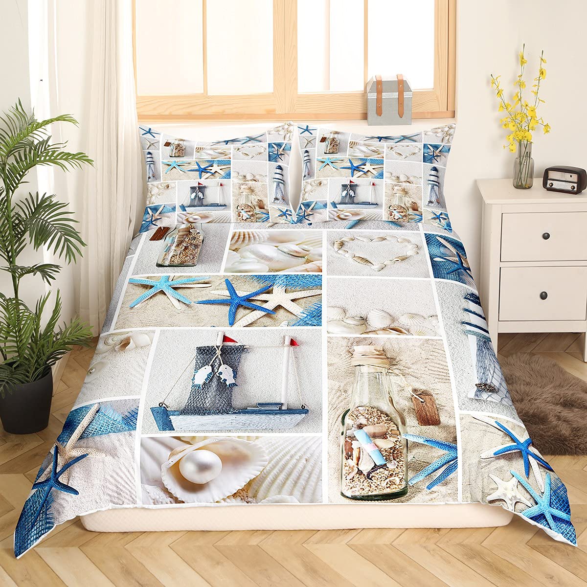 ビーチ掛け布団カバー、海岸布団カバークイーン、ティーンガール - Bed Sheet Microfiber のレビューと価格