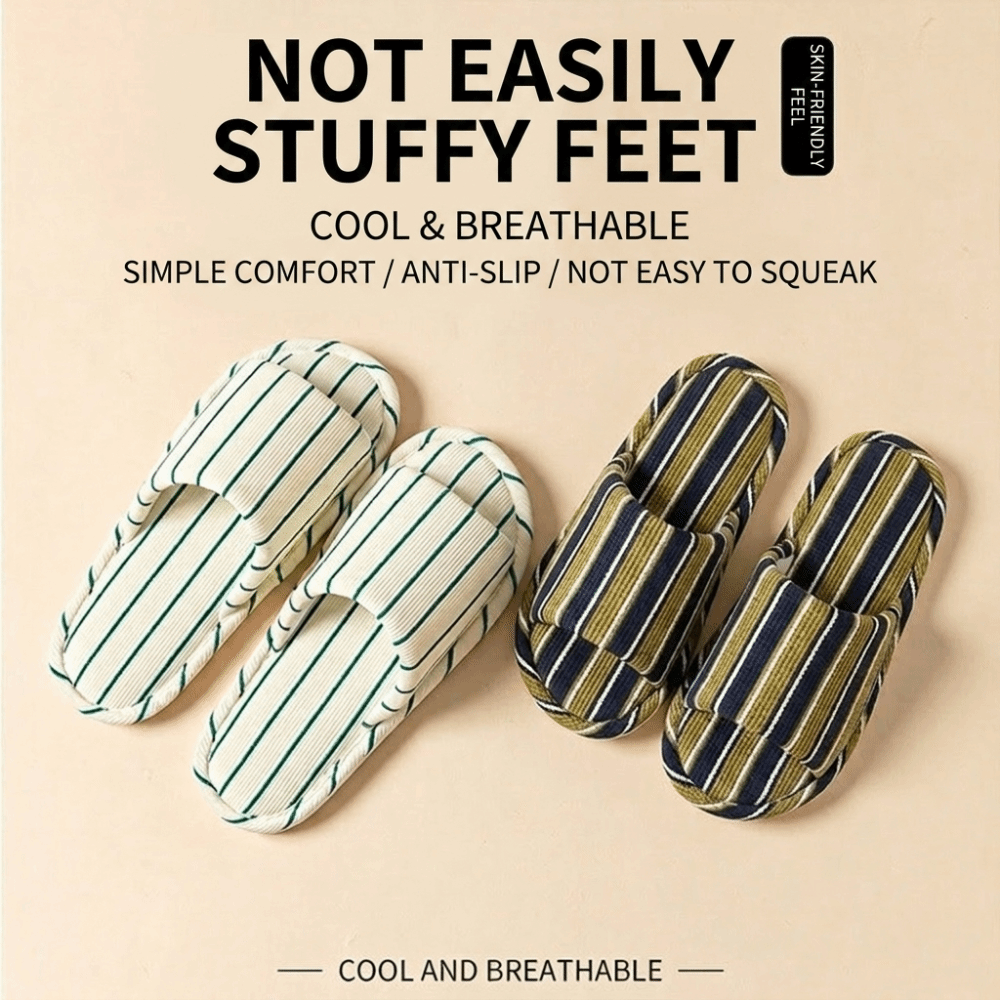 1 ペア軽量ノンスリップ室内スリッパソフトソールリネンのよう - Home Textile のレビューと価格