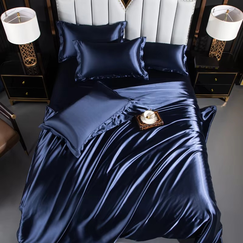 高級100%純粋桑絹寝具セット ダブル ソリッドシルク ポリ - Silk Sheet Set のレビューと価格