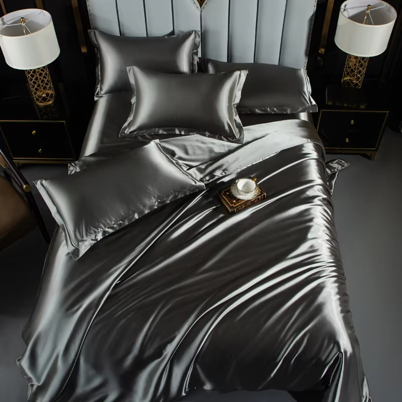 高級100%純粋桑絹寝具セット ダブル ソリッドシルク ポリ - Silk Sheet Set のレビューと価格