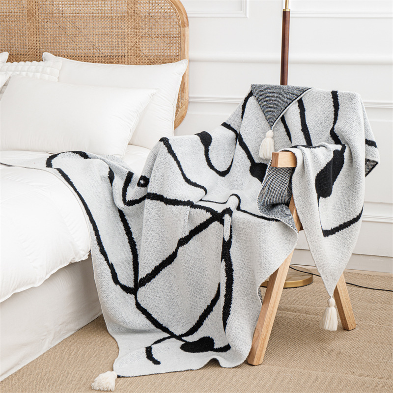 ボヘミアンスタイルプリントニットブランケット高級肌に優しいシ - Home Textiles Europe のレビューと価格