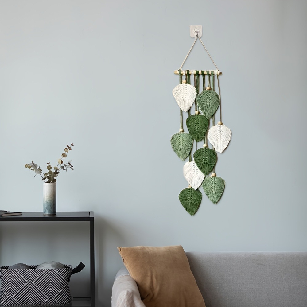 手織りリーフウォールハンギングタペストリー寝室装飾ウォールア - Home Textiles Europe のレビューと価格