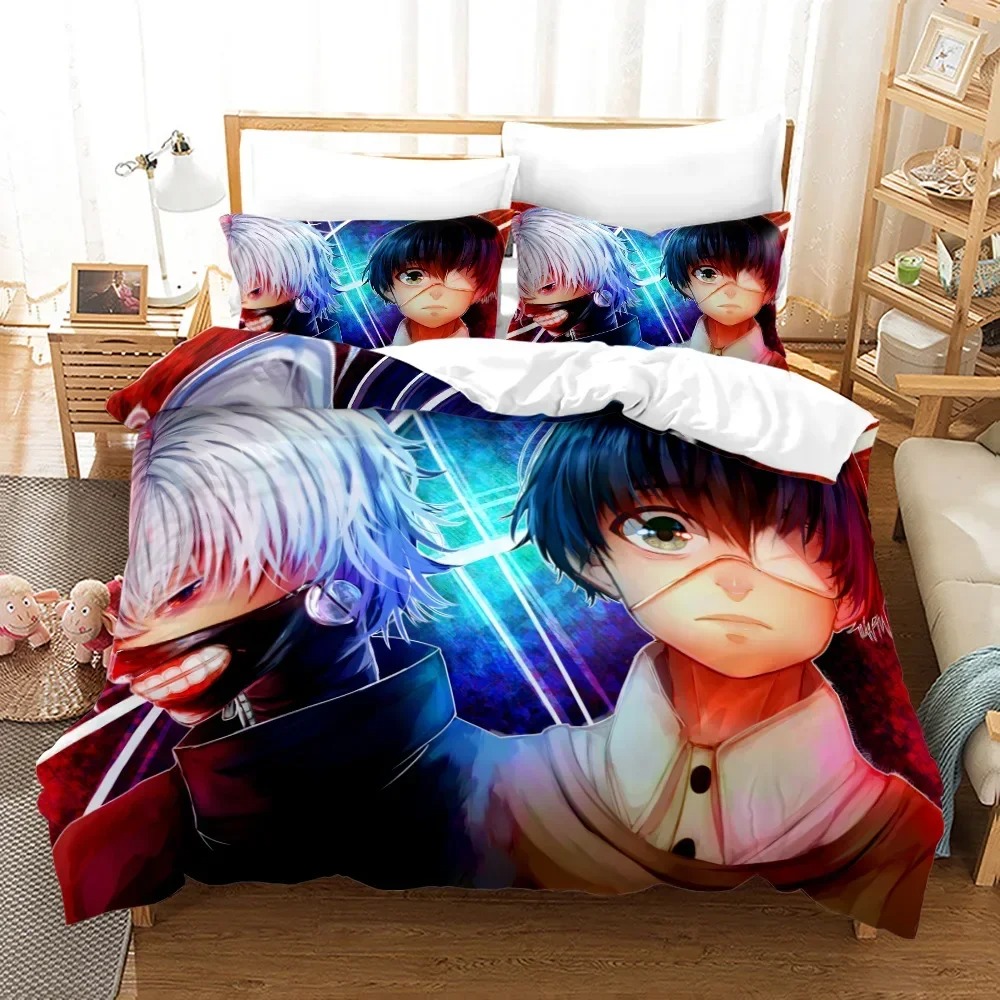 東京グールカネキケン布団カバーセット漫画寝具セットシート子供 - Bed Sheet Microfiber のレビューと価格