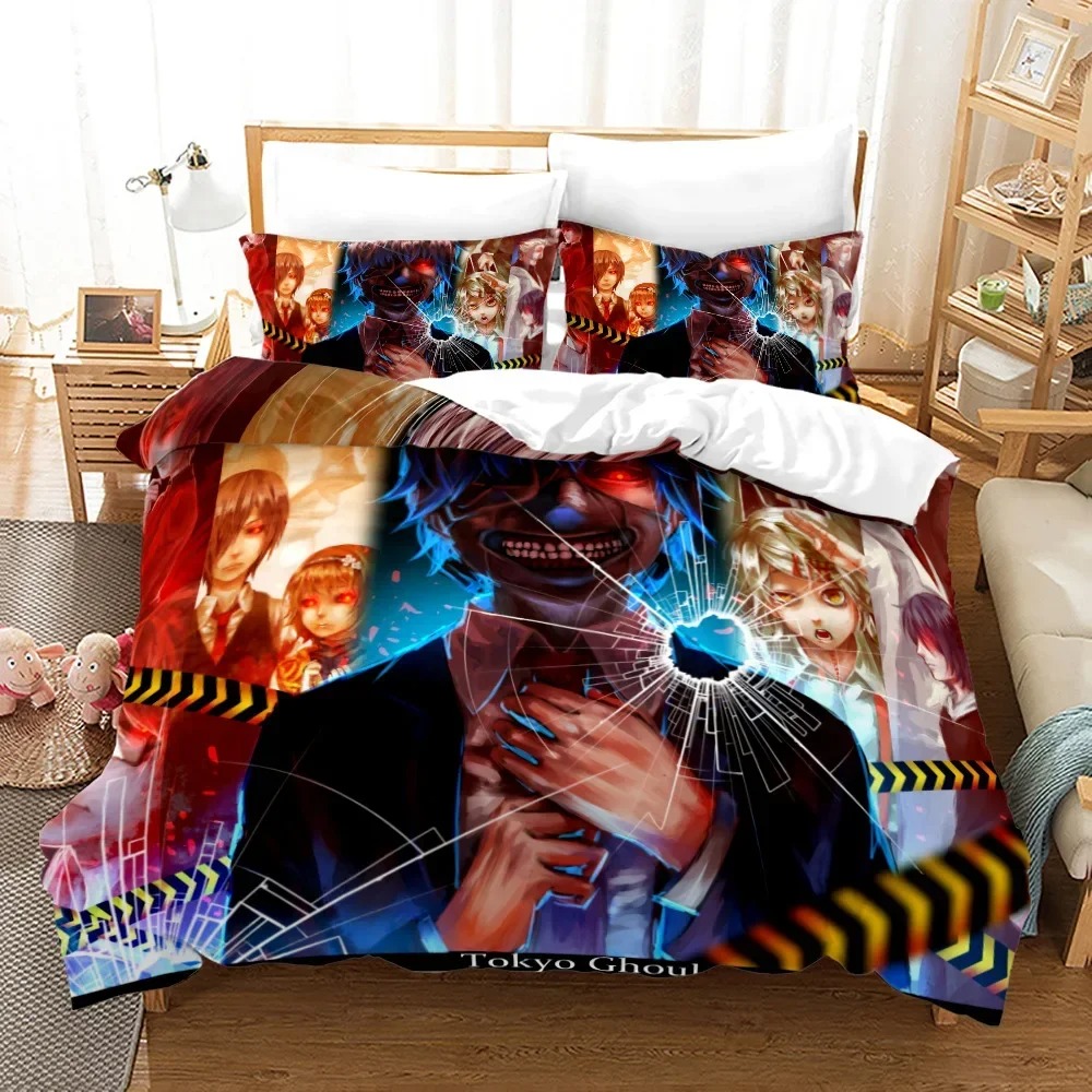 東京グールカネキケン布団カバーセット漫画寝具セットシート子供 - Bed Sheet Microfiber のレビューと価格