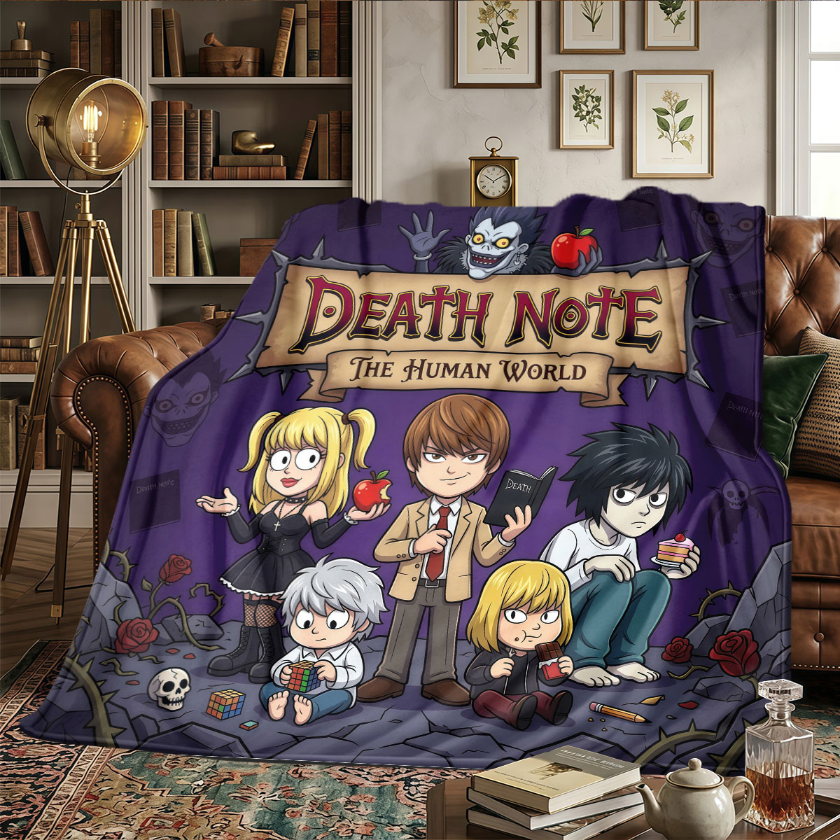 デスノート柄ホームブランケット 軽量で持ち運び可能 ソファ用 - Home Textiles Notes のレビューと価格