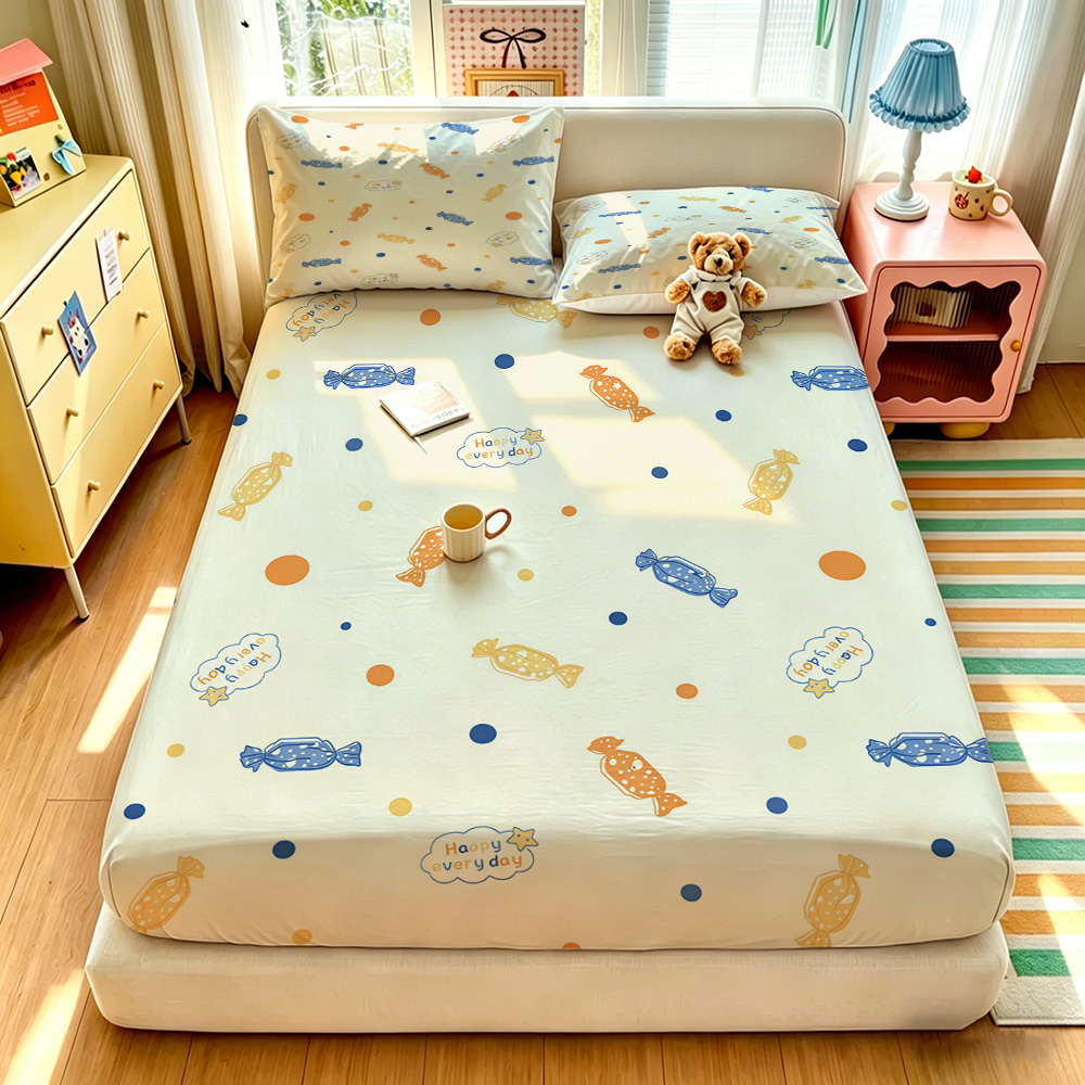 90G 3点寝具セット 1枚のフィットシーツ+2枚の枕カバー - Bed Sheet Microfiber のレビューと価格