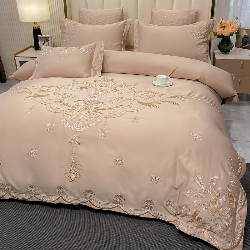 ヨーロッパ風ベッドシーツ4点セット 綿100% 高級感漂うア - Silk Sheet Set のレビューと価格