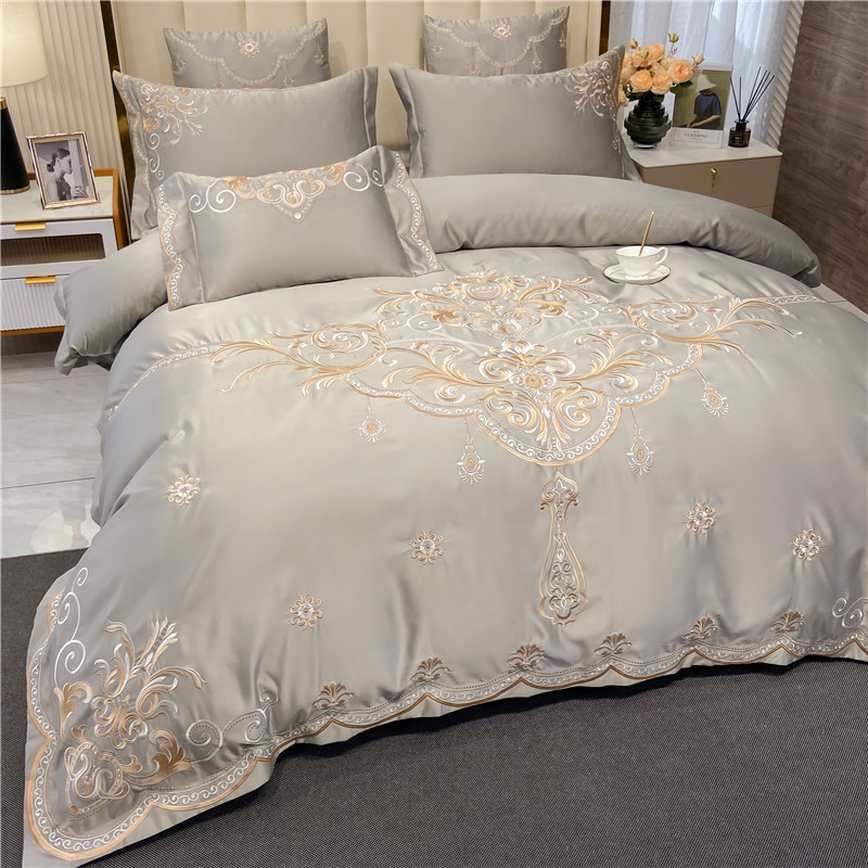 ヨーロッパ風ベッドシーツ4点セット 綿100% 高級感漂うア - Silk Sheet Set のレビューと価格