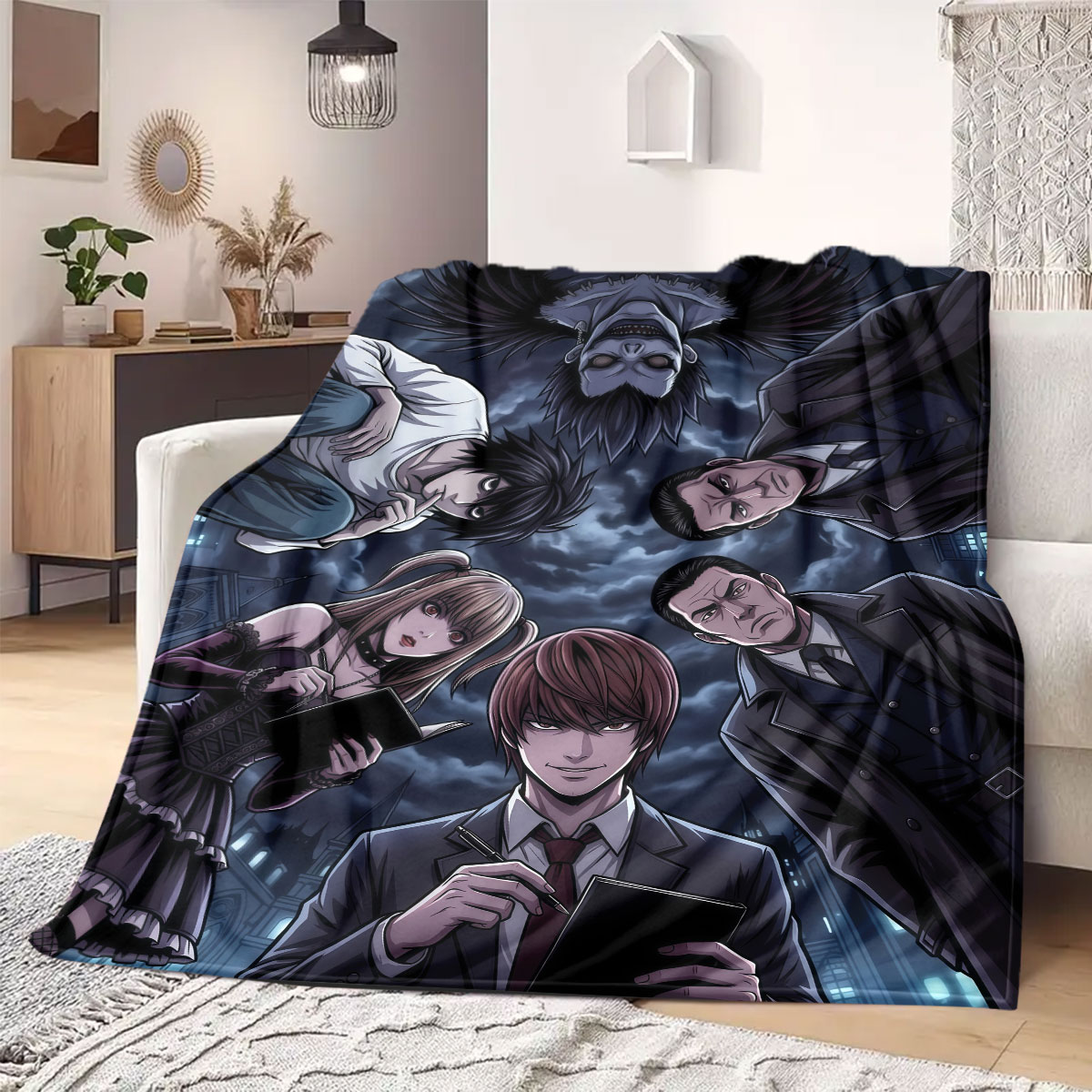 デスノート グランドカートゥーンフランネルブランケット、ソフ - Home Textiles Notes のレビューと価格