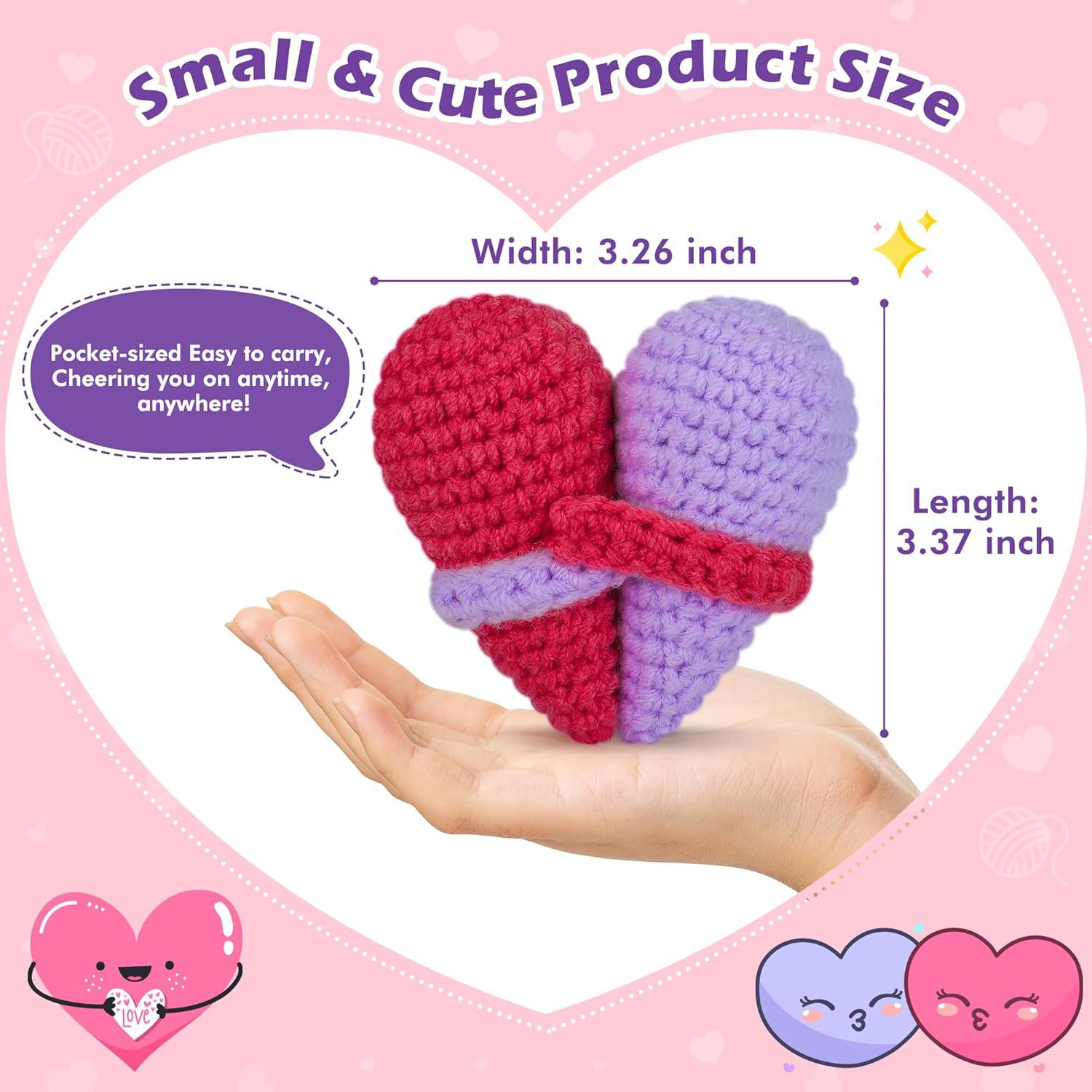 かわいいかぎ針編み感情サポートハートハグ人形デスクトップ装飾 - Home Textiles Europe のレビューと価格