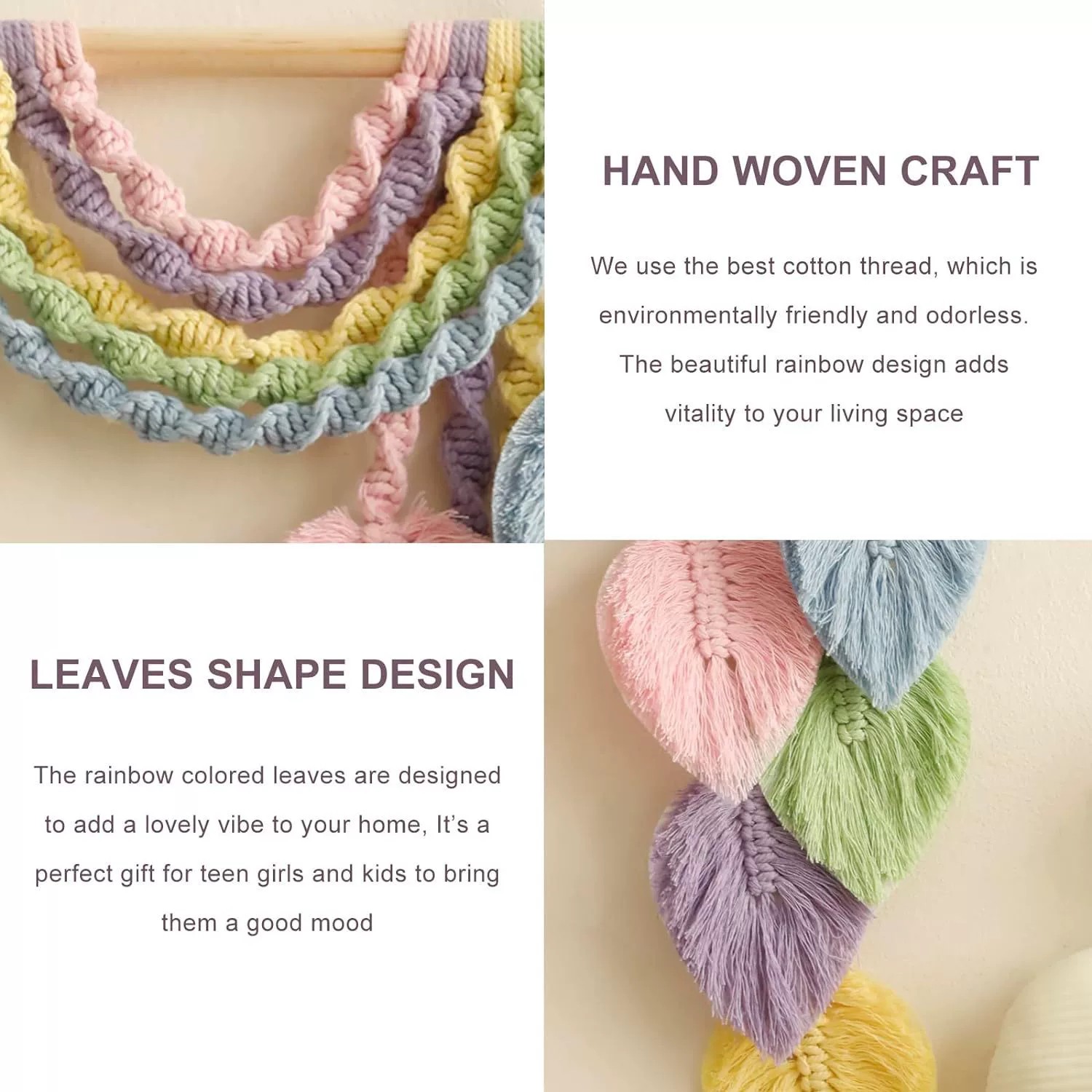 タペストリー レインボーリーフ フェザーパターン 北欧スタイ - Home Textiles Europe のレビューと価格