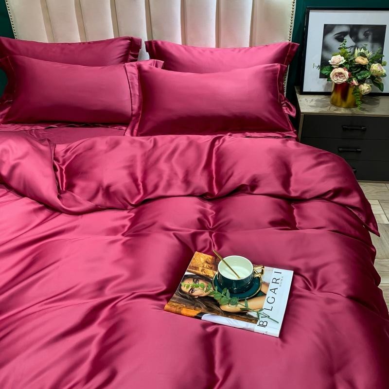 Eucalyptus-緑の掛け布団カバー,ベッドシーツ,枕カ - Silk Sheet Set のレビューと価格