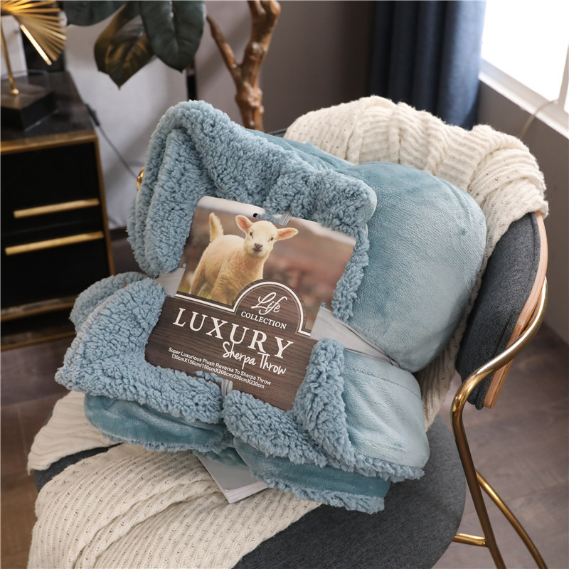 ファッションダブルコーラルフリース暖かい毛布ふわふわ柔らかい - Home Textiles Europe のレビューと価格